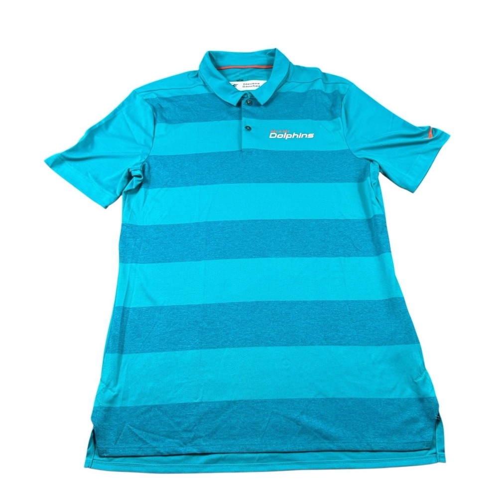 Nike Miami Dolphins Performance Team Issued Mens Polo Shirt Blue Small